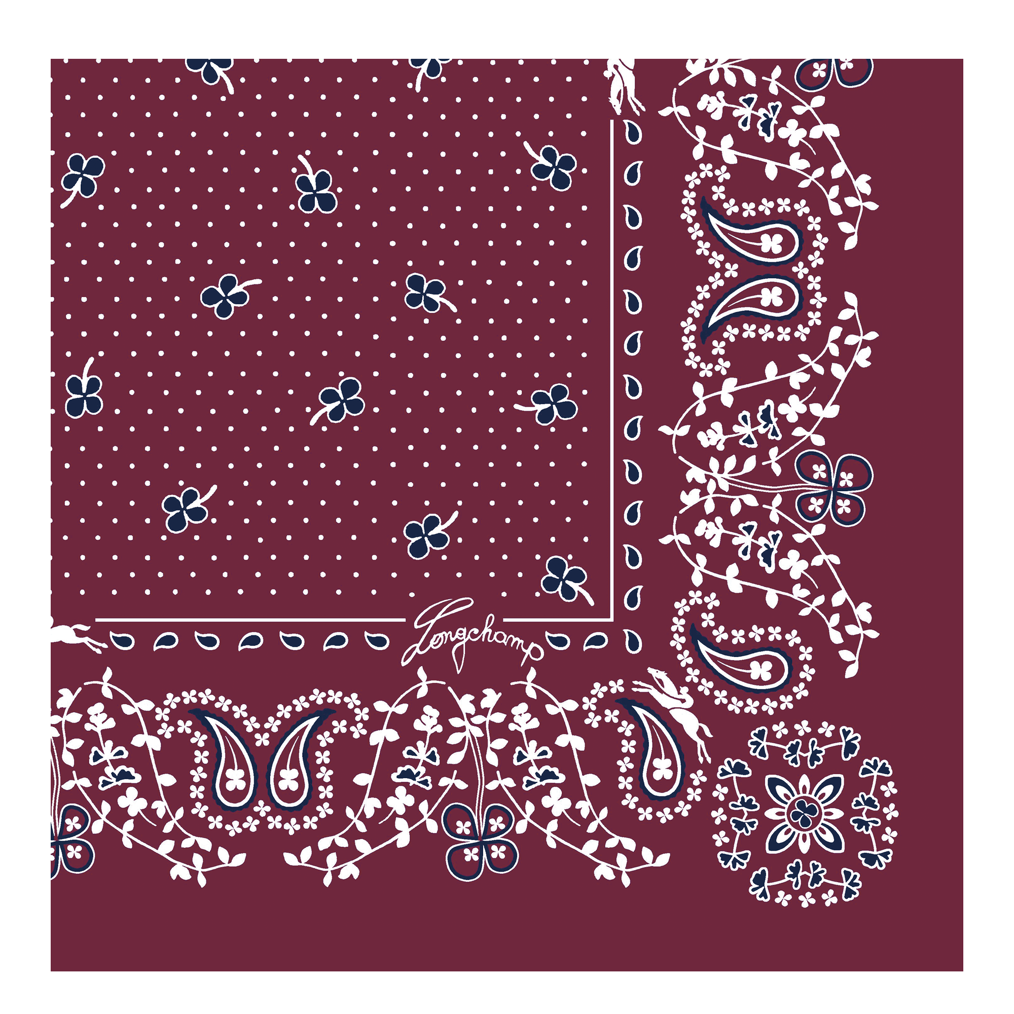 Franskt bandana-sjals i siden 50